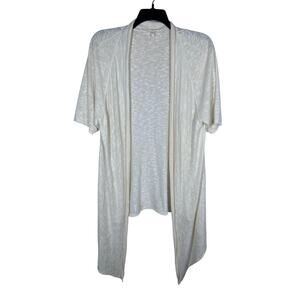 EILEEN‎ FISHER Linen Cardigan Women’s 1X Ivory Open Front Coastal Lightweight